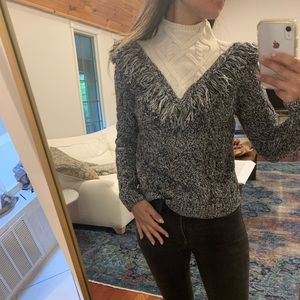 Intermix Fringe Sweater Like New S